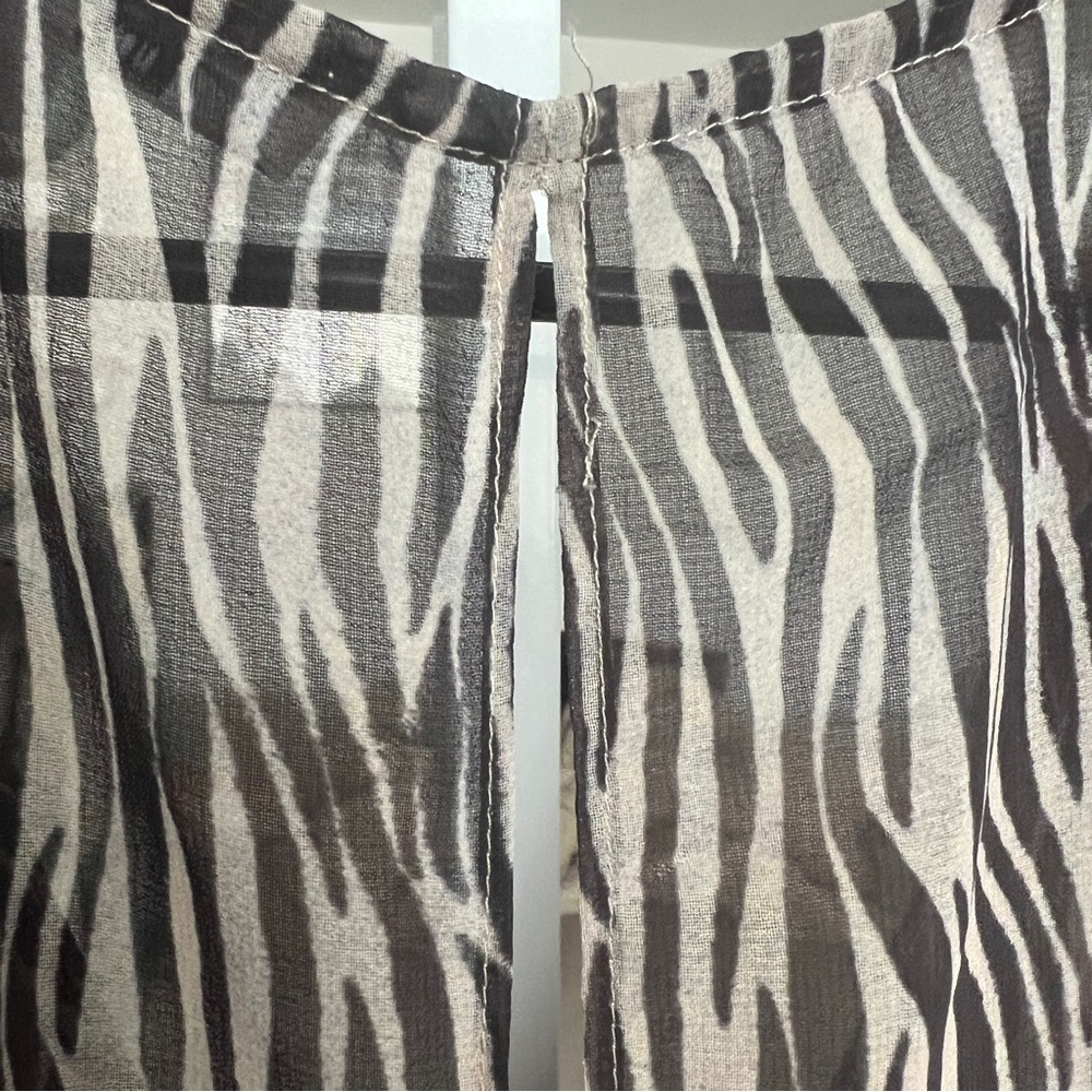 AllSaints Marley Animal Print Boho Dress Sheer Mini Ruffled Hipster SZ 2 - Picture 6 of 12